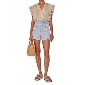 NEW MAGALI PASCAL birkin high waist shorts in light blue
